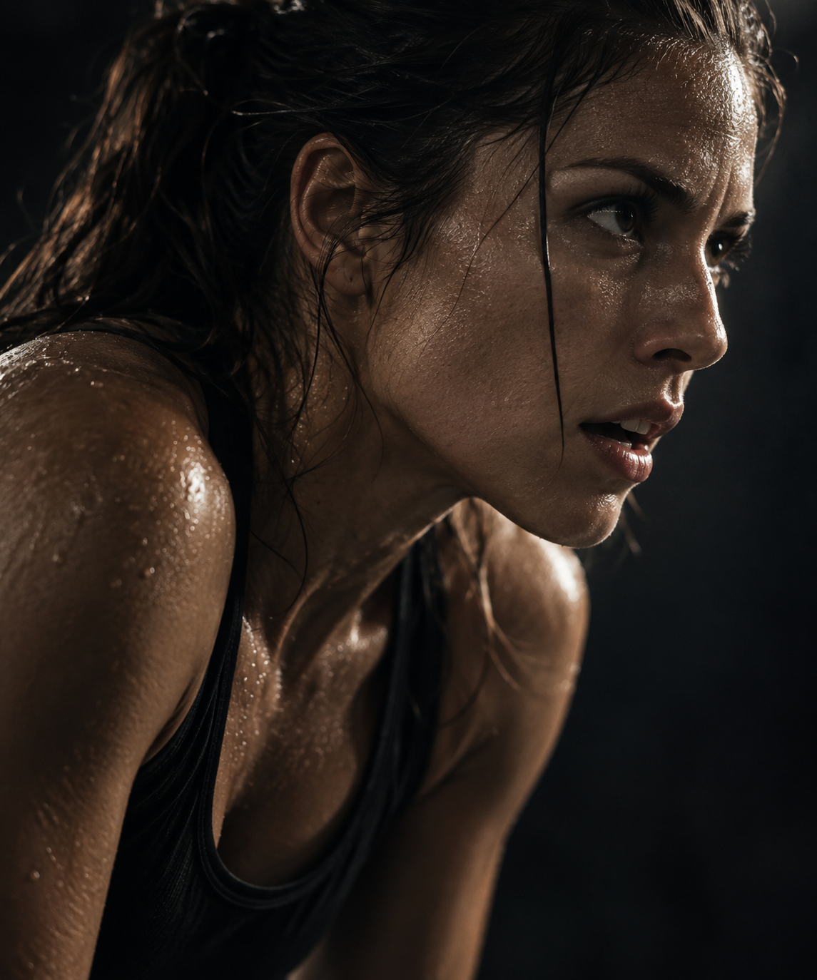 Atleta durante un esfuerzo intenso
